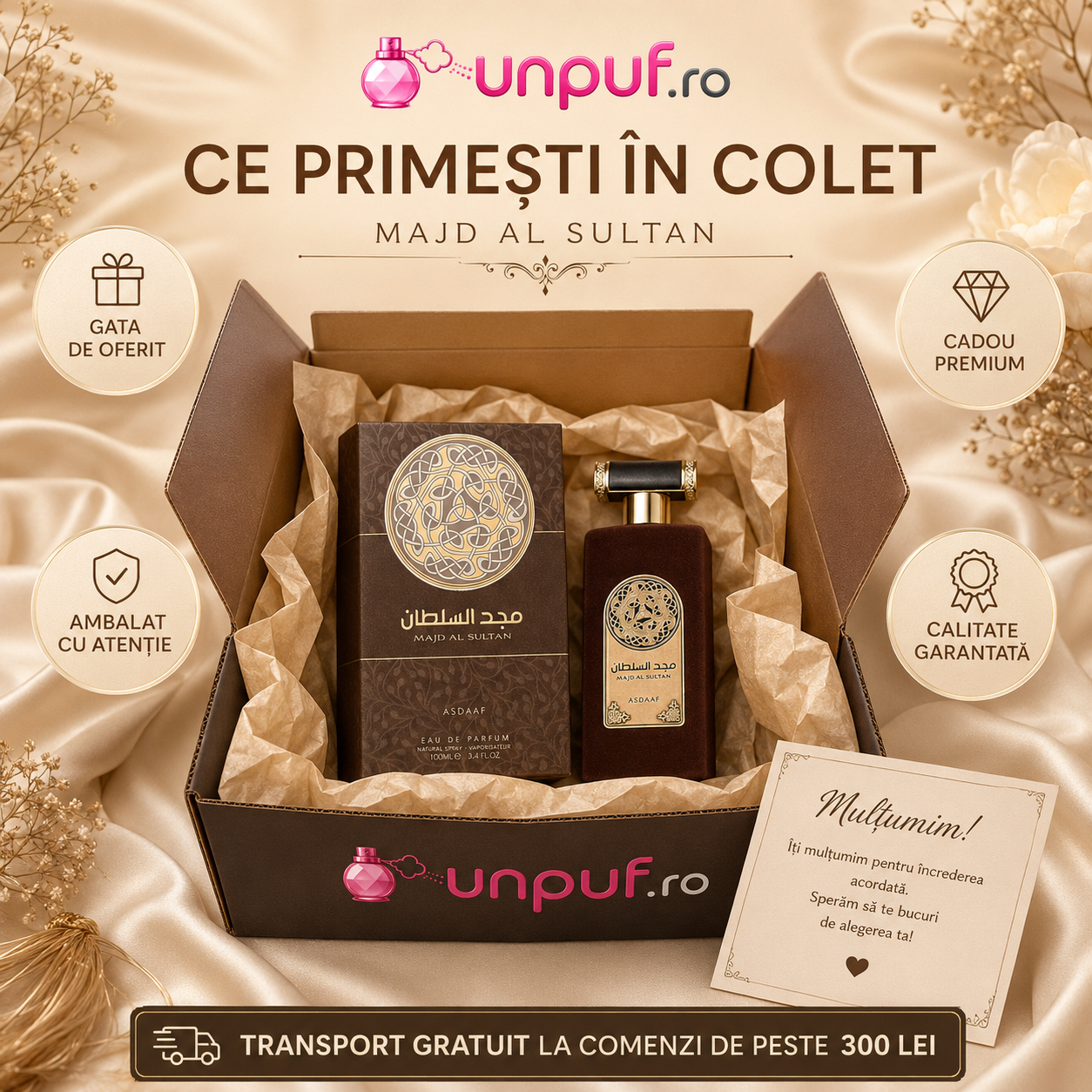 Majd Al Sultan Asdaaf parfum bărbați cu note orientale lemnoase condimentate ambrate și vanilate